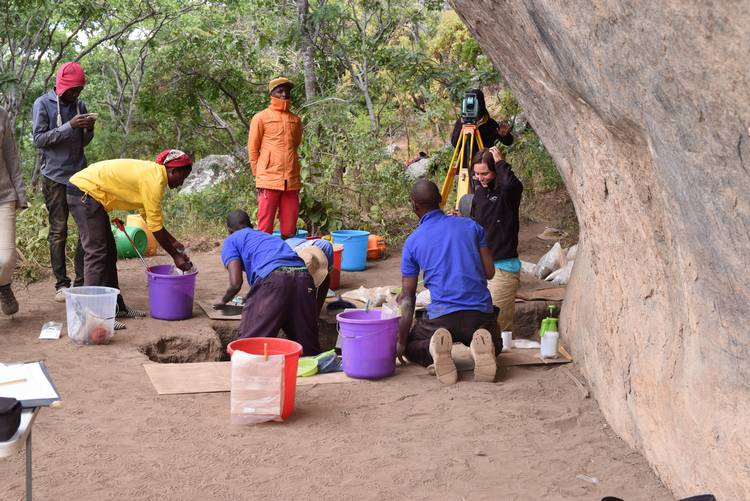 The excavation site in the Mount Hora region.